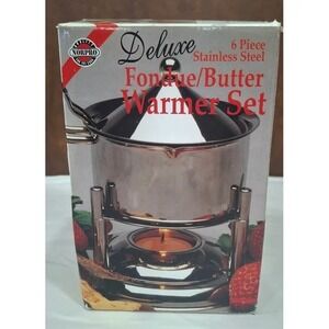 Norpo Deluxe Fondue/Butter Warmer Set NEW IN BOX